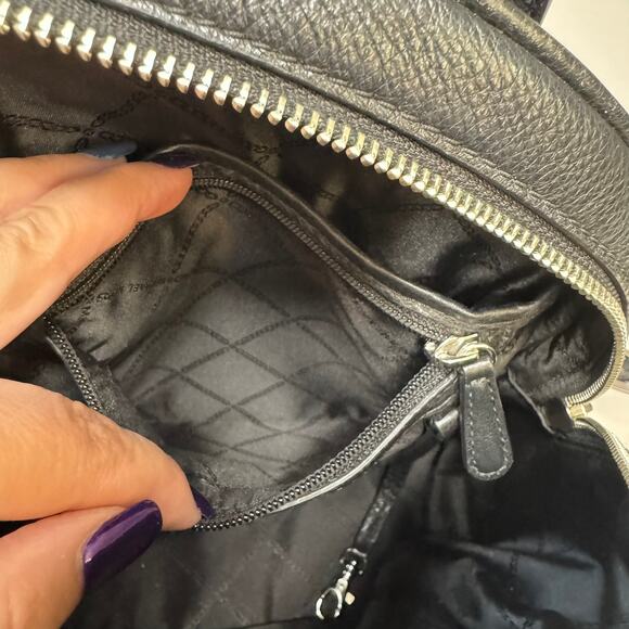 Michael Kors Rhea Medium Black Leather Backpack EUC - Picture 7 of 16